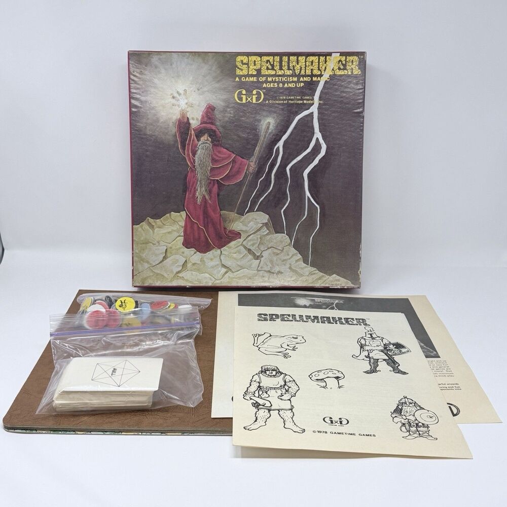 Spellmaker Heritage Models Gametime 8950 1978 Complete Fantasy Board Game